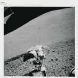 The Lunar Rover; lunarscapes during sunny traverse from station 7; the exotic boulder and geological investigations; Rover tracks, station 8, December 7-19, 1972, EVA 3 - фото 10