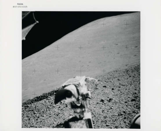 The Lunar Rover; lunarscapes during sunny traverse from station 7; the exotic boulder and geological investigations; Rover tracks, station 8, December 7-19, 1972, EVA 3 - фото 10