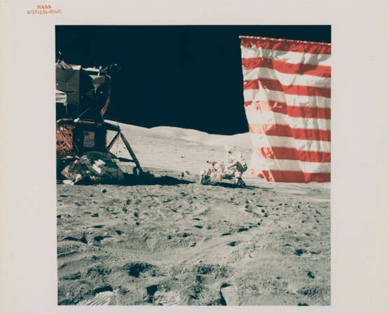 Portrait of Eugene Cernan with the Rover; the LM, the Rover, Harrison Schmitt and the US flag; TV picture of Schmitt, December 7-19, 1972, EVA 3 - photo 3