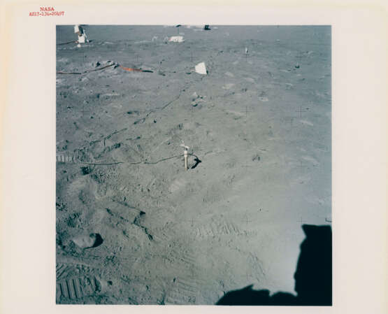 Views of experiments at the lunar-science station; Eugene Cernan and the Rover at the VIP site beyond the LM Challenger, December 7-19, 1972, EVA 3 - photo 4