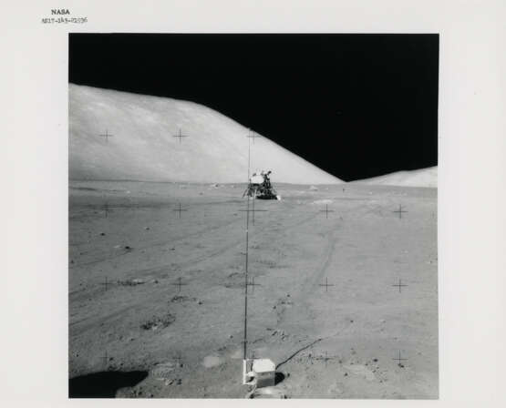 The Rover at its final VIP parking site; the LM Challenger and the US flag in the Valley of Taurus-Littrow; the last scientific experiment, December 7-19, 1972, EVA 3 - фото 5
