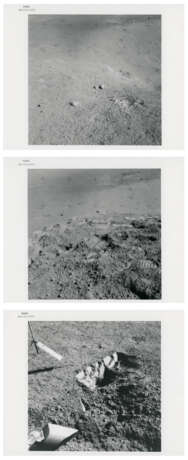 The Lunar Rover; lunarscapes during sunny traverse from station 7; the exotic boulder and geological investigations; Rover tracks, station 8, December 7-19, 1972, EVA 3 - фото 16
