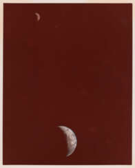 The first color photograph of Earth and Moon taken by the first interstellar spacecraft, September 18, 1977