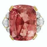 THE DU PONT PADPARADSCHA COLORED SAPPHIRE AND DIAMOND RING,... - фото 1