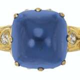 ANTIQUE SAPPHIRE AND DIAMOND RING - Foto 1