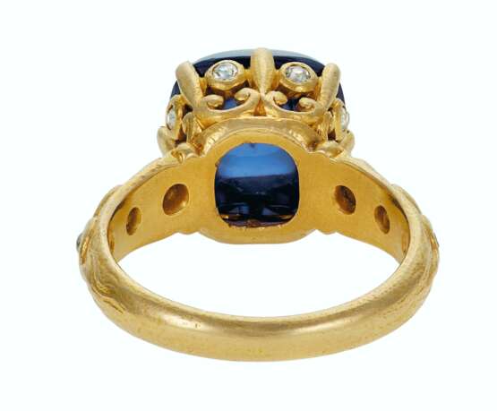 ANTIQUE SAPPHIRE AND DIAMOND RING - фото 4