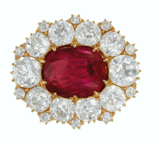 ANTIQUE RUBY AND DIAMOND BROOCH - Foto 3
