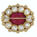 ANTIQUE RUBY AND DIAMOND BROOCH - фото 4