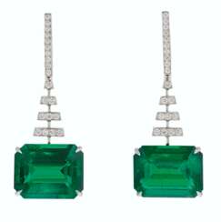 EMERALD AND DIAMOND EARRINGS