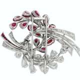 RUBY AND DIAMOND BROOCH - Foto 2