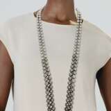 DOUBLE-STRAND GRAY CULTURED PEARL AND DIAMOND NECKLACE - Foto 4