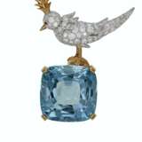 Schlumberger, Jean. Tiffany & Co.. AQUAMARINE, DIAMOND AND COLORED SAPPHIRE 'BIRD ON A ROCK' BR... - photo 1