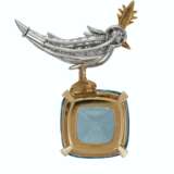 Schlumberger, Jean. Tiffany & Co.. AQUAMARINE, DIAMOND AND COLORED SAPPHIRE 'BIRD ON A ROCK' BR... - photo 2