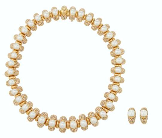 Bulgari. SET OF CULTURED PEARL AND DIAMOND 'CELTICA' JEWELRY, BULGARI... - фото 1