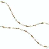 NATURAL PEARL, DIAMOND AND ENAMEL LONGCHAIN NECKLACE - Foto 4