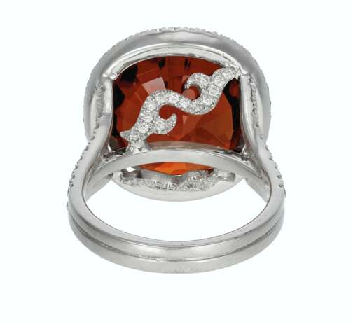 SPESSARTITE GARNET AND DIAMOND RING - Foto 3