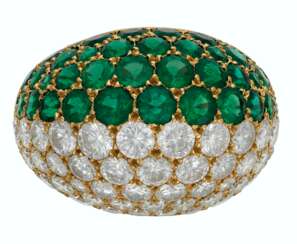 EMERALD AND DIAMOND 'BOULE' RING, CARTIER