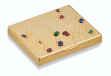 MULTI-GEM AND GOLD FLORAL COMPACT, VAN CLEEF & ARPELS