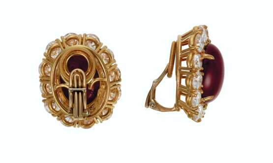 RUBY AND DIAMOND EARRINGS, JACQUES TIMEY, ATTRIBUTED TO HARR... - photo 2
