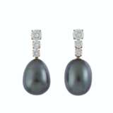 DIAMOND AND CULTURED PEARL EARRINGS, JACQUES TIMEY, ATTRIBUT... - photo 1