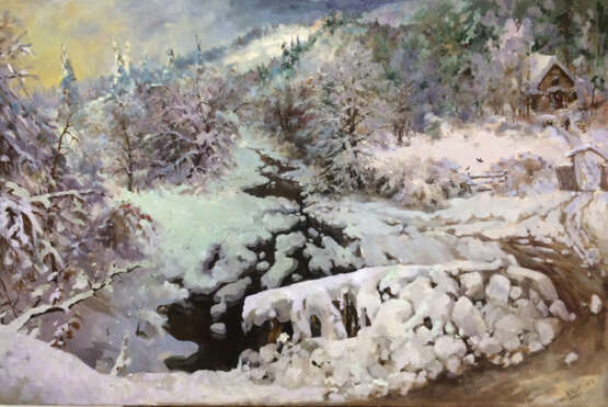 Снежная зима Leinwand Ölfarbe Realismus Landschaftsmalerei 2020 - Foto 1