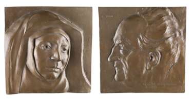 WALTER KALOT 1909 Glatz - 1996 Oberstdorf Zwei Reliefs: Edith Stein und Gerhart Hauptmann