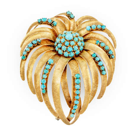 TURQUOISE CLIP BROOCH - Foto 1