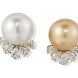 CULTURED PEARL AND DIAMOND EARRINGS - Foto 4