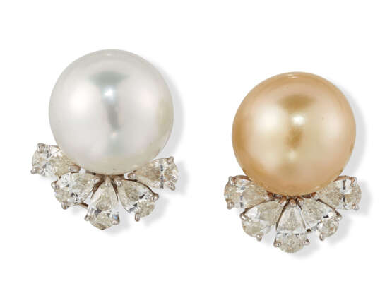 CULTURED PEARL AND DIAMOND EARRINGS - Foto 4