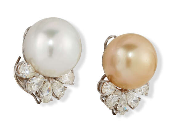 CULTURED PEARL AND DIAMOND EARRINGS - photo 5