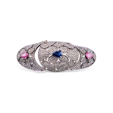 RUBY, SAPPHIRE AND DIAMOND RING - photo 2