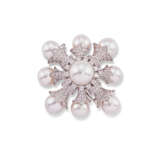 CULTURED PEARL AND DIAMOND BROOCH/PENDANT - photo 1