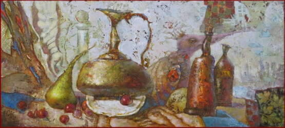 "Натюрморт с грушей"" Canvas on the subframe Oil paint Contemporary art Still life 2020 - photo 1