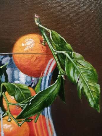 Gemälde „Mandarinen“, Leinen, Ölfarbe, Realismus, Stillleben, Russland, 2020 - Foto 2