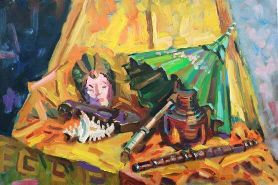 Painting “Dreams of Indonesia”, Cardboard, Oil paint, Realist, Still life, 2020 - photo 1