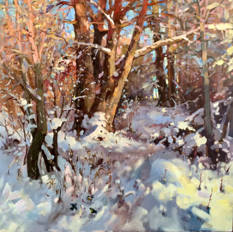 В лесу Canvas Oil paint Realism Landscape painting 2020 - photo 1