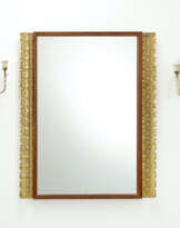 Mirror and pair of three-light appliques
