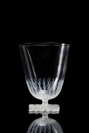 Tomaso Buzzi. Rare flattened body vase in colorless glass - Foto 5