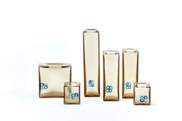 Group of six parallelepiped vases of the series "Oh, che bei!"