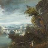 FRANCESCO ZUCCARELLI (NACHFOLGE) 1702 Pitigliano - 1788 Florenz FLUSSLANDSCHAFT MIT ANGLER - Foto 1