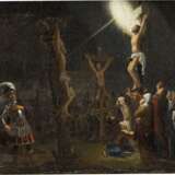 HARMENSZOON VAN RIJN REMBRANDT (SCHULE) 1606 Leiden - 1669 Amsterdam JESUS UND DIE BEIDEN SCHÄCHER AM KREUZ - Foto 1