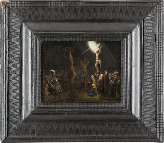 HARMENSZOON VAN RIJN REMBRANDT (SCHULE) 1606 Leiden - 1669 Amsterdam JESUS UND DIE BEIDEN SCHÄCHER AM KREUZ - Foto 2