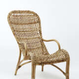 Armchair in rush and rattan - photo 1