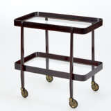 Mahogany-stained wooden trolley - photo 1
