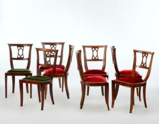 Group of eight chairs in the twentieth century style