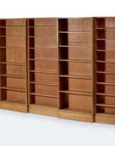 Lot of five bookcases of different depth in Novecento manner