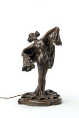 Bronze table lamp depicting a dancer, inspired by Loie Fuller