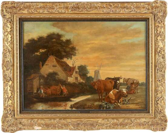 AELBERT CUYP (UMKREIS) 1620 Dordrecht - 1691 Ebenda ABENDSTIMMUNG AUF DEM LANDE - Foto 2