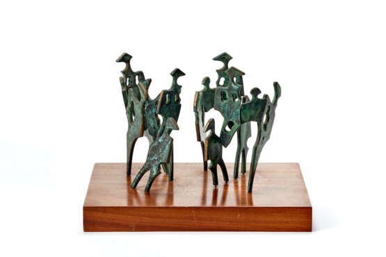 Lino Sabattini. Patinated bronze sculpture on wooden base - Foto 1