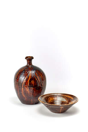 Rolando Hettner. Lot consisting vase and a bowl painted - photo 1